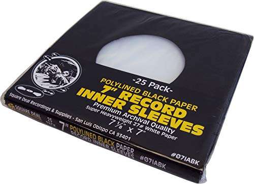 (100) Super Heavyweight Polylined Black Paper Inner Sleeves for 7" Records - Archival Quality, Acid-Free, Static-Free - Premium Protection 2