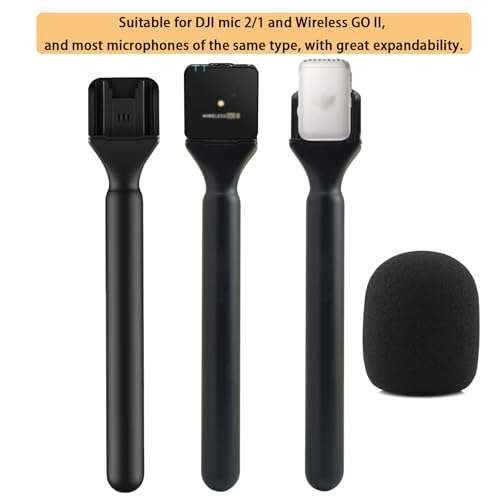 Stand Mic Holder Flag for DJI Mic 1/2 / Mic Mini/Rode Wireless GO II Handle Wireless Interview Lavalier Microphone Adapter Handheld Mount for Hollyland Lark M1 /C1 / 150/2 Pack 3