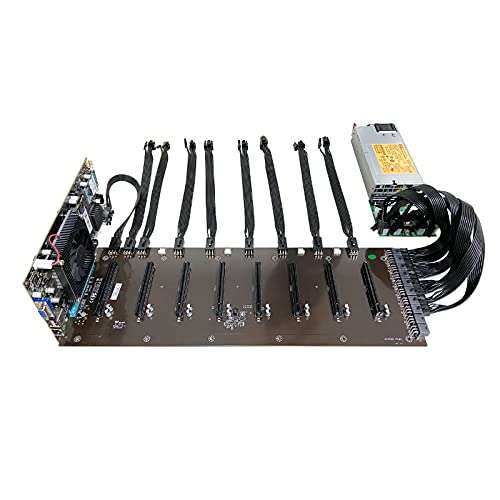 SOONTECH Complete Mining Rig, Crypto Mining Rig Frame for Ethereum, 8 Gpu System Mining Rig, Including Motherboard, CPU, SSD, RAM, PSU(without GPU) 1