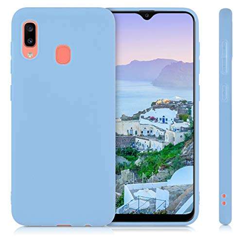 kwmobile TPU Case Compatible with Samsung Galaxy A20 - Case Soft Slim Smooth Flexible Protective Phone Cover - Dove Blue 5
