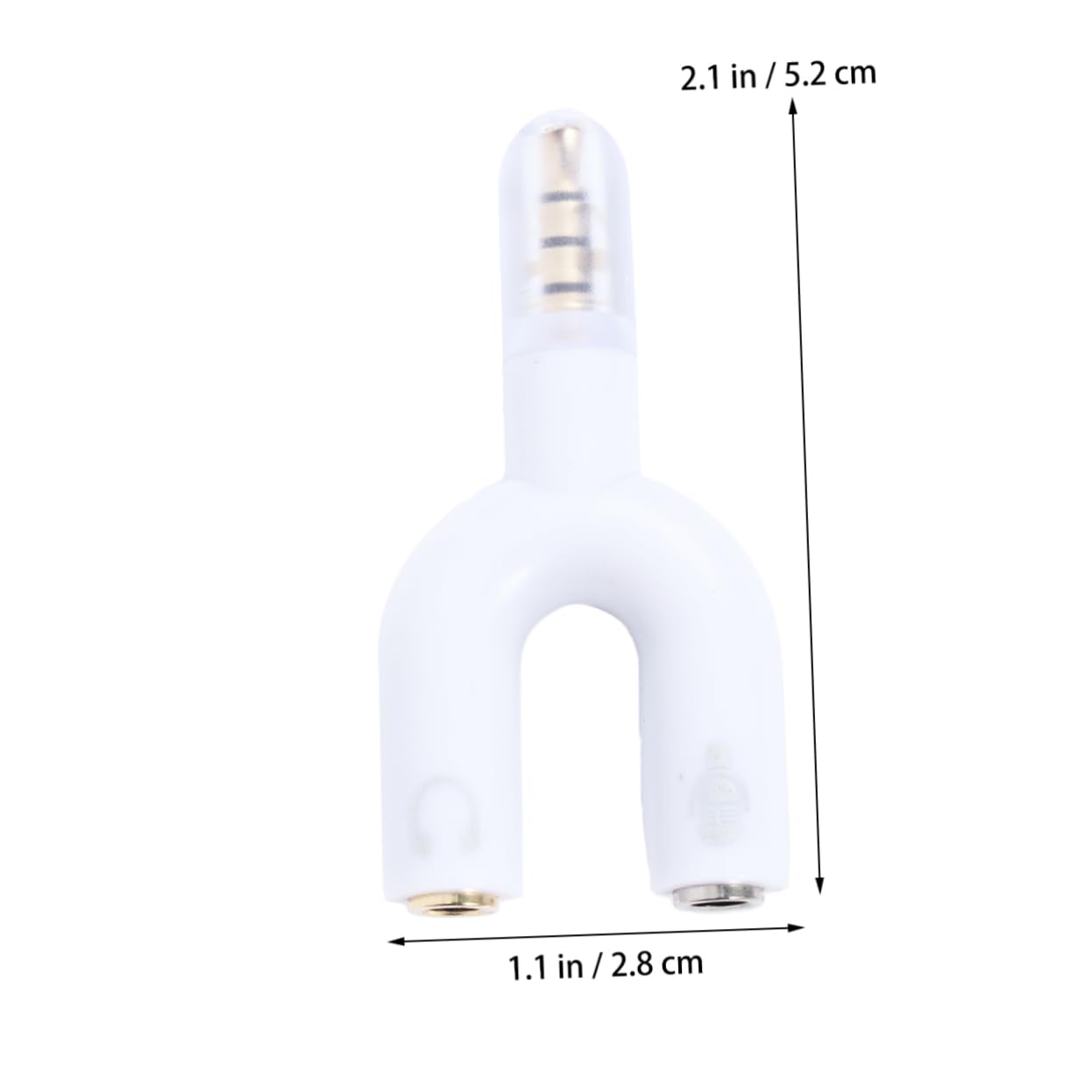 Lurrose Female to Male Audio Adapter Headset and Microphone Converter for Laptops and Mobile Devices for Traveling White 3