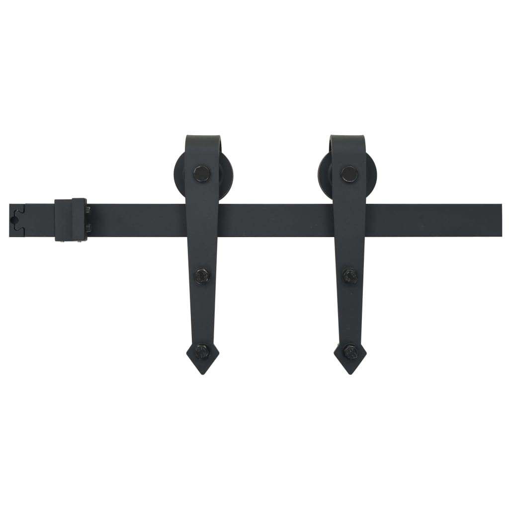 Tidyard Sliding Door Hardware Kit, Barn Door Hardware 72" Steel Black 2