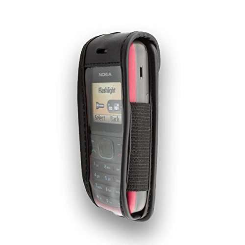 caseroxx Leather-Case with Belt Clip for Nokia 1100/1101 Made of Genuine Leather, Mobile Phone Cover in Black 2