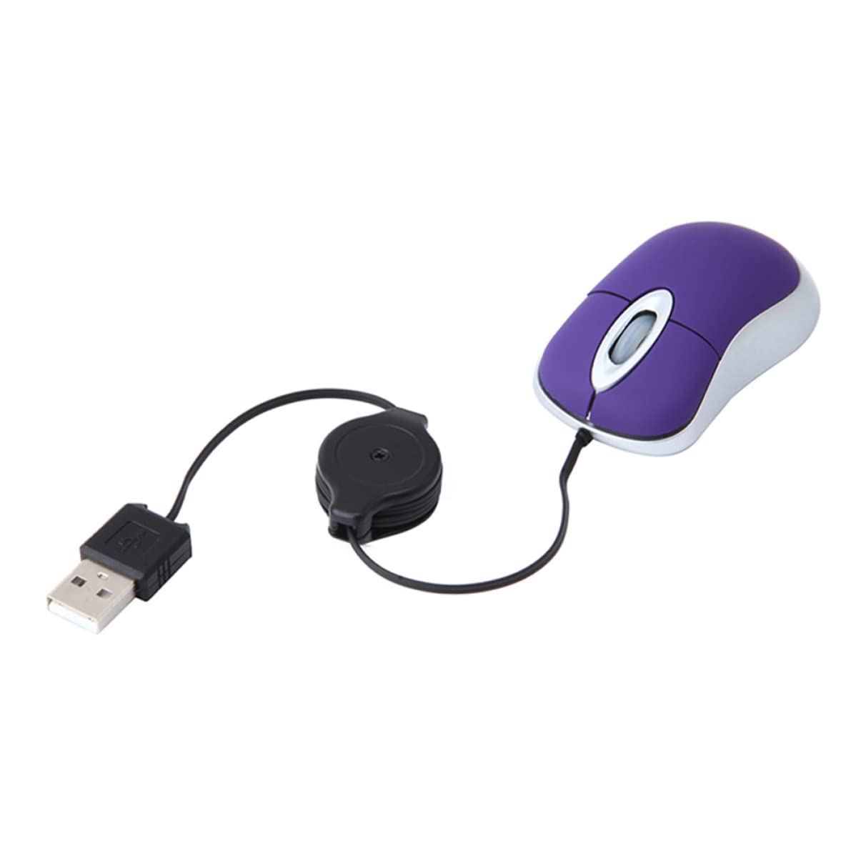 KOMBIUDA Computer Mini USB Mouse Gaming mice Wired USB mice USB Plug Notebook Mouse Working Comfortable Corded Mouse Mute Wired Mouse Luminous Laptop Purple Child Retractable Cable 6