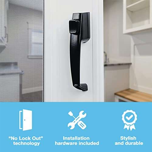 Wright Products V333BL Tie Down Push Button Door Latch for Screen and Storm Doors, Black 6