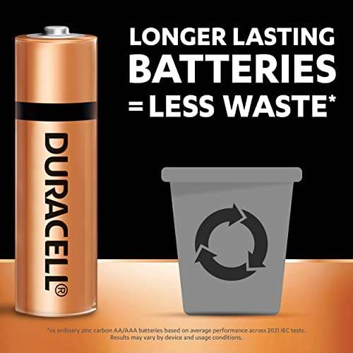 Duracell Alkaline AA Batteries, Pack of 4 5