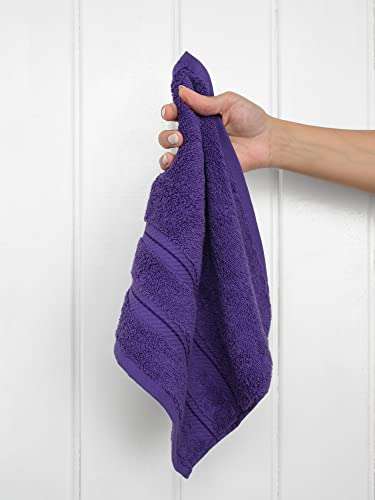 American Soft Linen Premium Turkish Genuine Cotton, Luxury Hotel Quality for Maximum Softness & Absorbency for Face, Hand, Kitchen & Cleaning (4-Piece Washcloth Set, Purple) 2