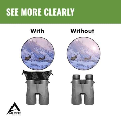 Bino Bandit - Water-Resistant Binocular Eyeshields to Block Glare and Reduce Eye-Strain- Alpine Mountain Camo 6