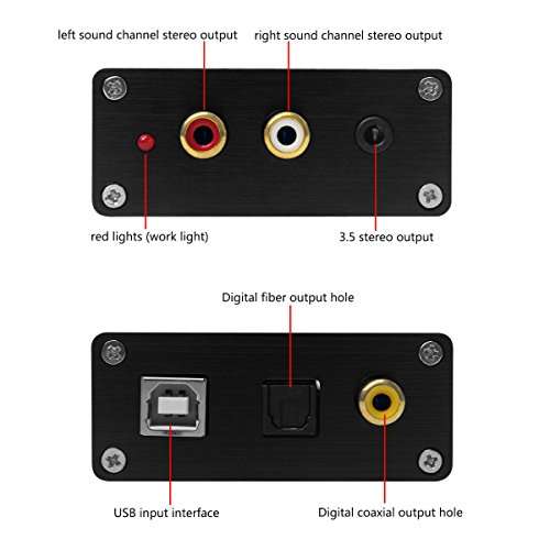 Signstek HiFi USB to Coaxial S/PDIF Converter Convert Digital to Analogue Signal Mini USB DAC PCM 3