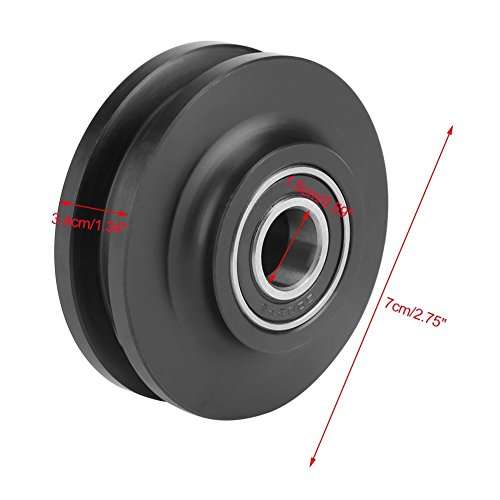 FTVOGUE 2PCS Sliding Barn Door Wheel U Type Bearing Pulley Roller U-Groove Roller Guide Pulley Rolling Bearing Roller Wheel for DIY Barn Door 3