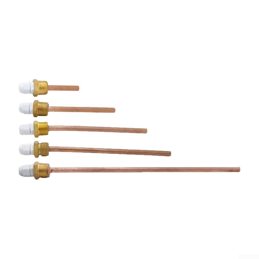 42-300mm Stainless Steel Thermowell 1/2 NPT Threads For Temperature Sensor, Temperature Sensor Housing 4-way Blind Pipe Stainless Steel Probe Water Tank Protection Housing Solar Accessories(100mm) 5