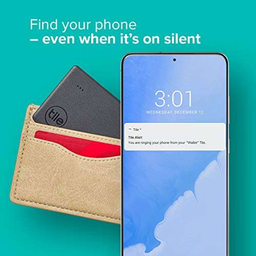Tile Slim (2020) 1-pack - Slim & Sleek Bluetooth Tracker, Item Locator and Finder for Wallets, Passports and Electronic Devices and More; Waterproof with Built-in 3 year battery 5