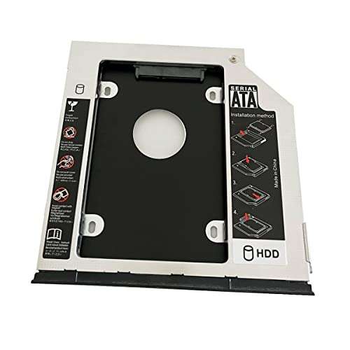 DY-tech 2nd HDD SSD Hard Drive Caddy Frame Tray for Dell Latitude E6440 E6540 with ejector latch and faceplate Bezel