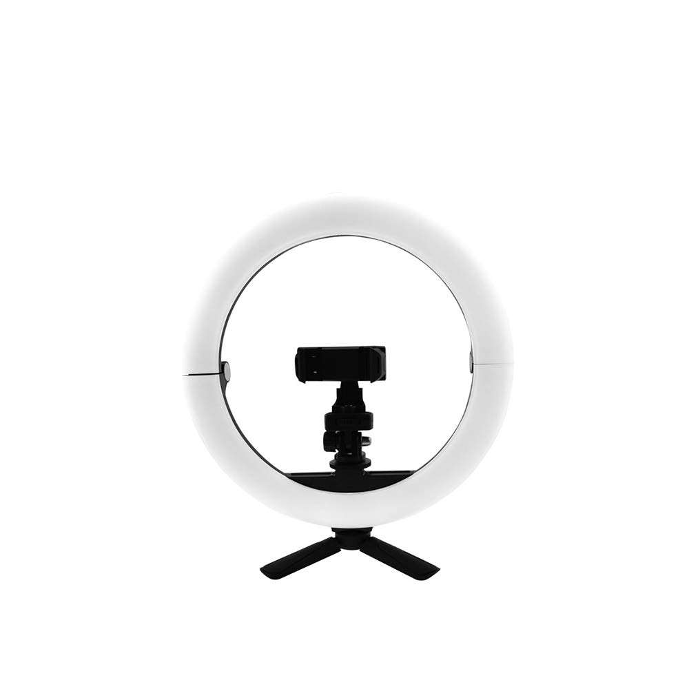 Foldable Light Ring Light with Tripod Stand And Phone Holder LED Circle Lights Halo Lighting for Makeup Live Streaming Photo Photography Vlogging Video(10'') 1