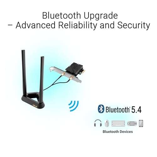 ASUS BE6500 (PCE-BE90BT) Tri Band PCI-E WiFi 7 (802.11be), Bluetooth 5.4, WPA3 Network Security, OFDMA and MU-MIMO, Multi-Link Operation 5