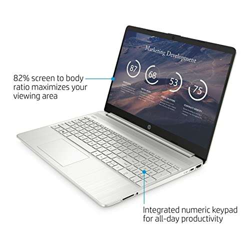 HP [Windows 10 Pro] 15.6" FHD Business Laptop Computer, 6-Core AMD Ryzen 5 5500U (Beat i7-1160G7), 16GB RAM 512GB PCIe SSD, Fast Charge, Bluetooth 4.2, HDMI, 9.5 Hours Battery Life, Silver, w/Battery 3