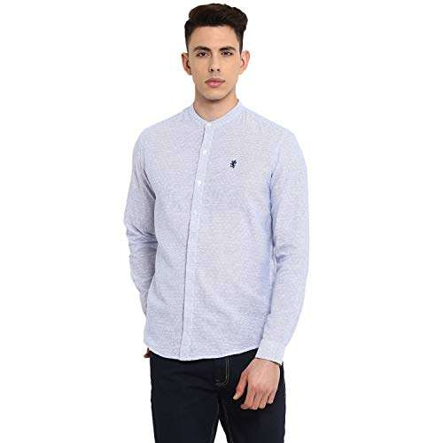 Red Tape Men's Plain Regular fit Casual Shirt (RFS0384_Dobby Blue L) 1