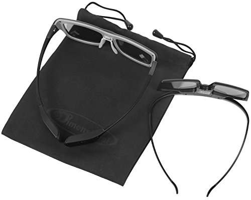 eDimensional 3D Glasses Storage Bag Stealth Black 6 Pack Case Compatible with Samsung 3D Glasses and All Other Active 3-D Glasses with Non Foldable Arms - Includes Microfiber Cleaning Cloth! 6