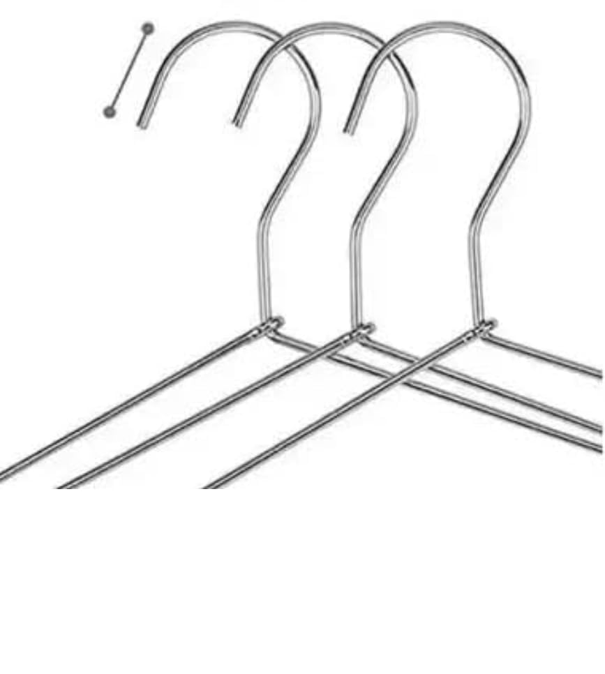 Green Tales Clothes Wire Heavy Duty Stainless Steel Hangers with Non Slip Grooves, Ultra Thin Metal Space Saving Clothing Hanger 16.5 Inch (24) 4