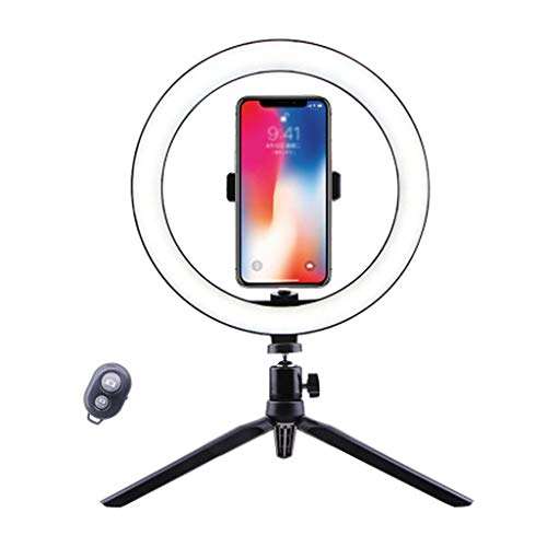 QFFL LED Ring Light Ring Light with Foldable to Carry Tripod Stand and Cell Phone Holder for Live Stream/Makeup Mini Led Camera Ringlight (Color : 26cm) 1