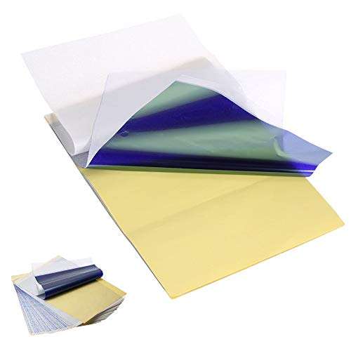 Tattoo Transfer Paper, Professional 10 Sheets Tattoo Thermal Stencil Paper A4 Paper Size with 4 layers Tattoo Transfer Paper Tattoo Copy Paper for Tattoo Machine Parts Tattoo Supplies 1