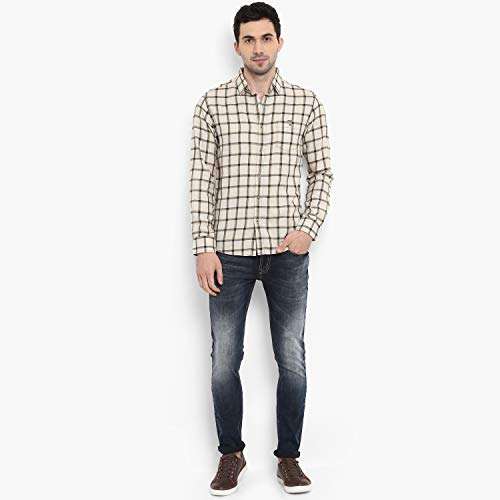 Mufti Men's Checkered Slim fit Casual Shirt (MFS-9573_Multicolour 2XL) 2