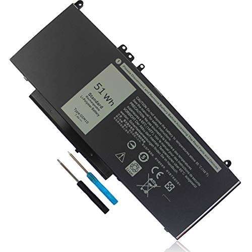 7.4V 51Wh Type G5M10 Laptop Battery Compatible with Dell Latitude E5450 E5550 E5250 15.6 inch 8V5GX R9XM9 WYJC2 1KY05 080-854-0066 0WYJC2 451-BBLN Battery 4-Cell 1