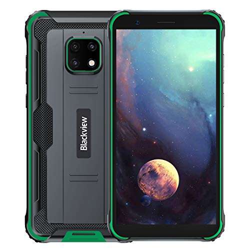 Blackview BV4900 Rugged Cell Phone Unlocked,5.7" Android 10.0 Smartphone IP68 Waterproof, 3GB+32GB ROM .5MP+8MP Cameras, 5580MAh Battery,Dual Sim NFC Face ID GPS-US Version (Green)