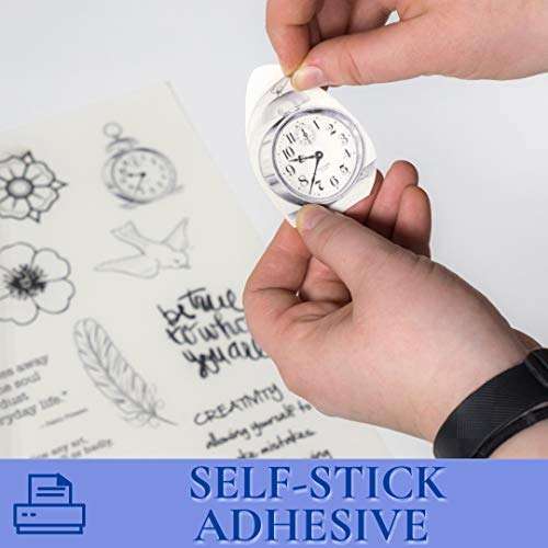 Grafix Computer Adhesive Backed Ink Jet Film – Self-Stick Printable Film for Creating Custom Journals, Stickers, Photos, Jewelry and More, Ink Jet Printers Only 8.5 x 11”, Clear, Pack of 6 6