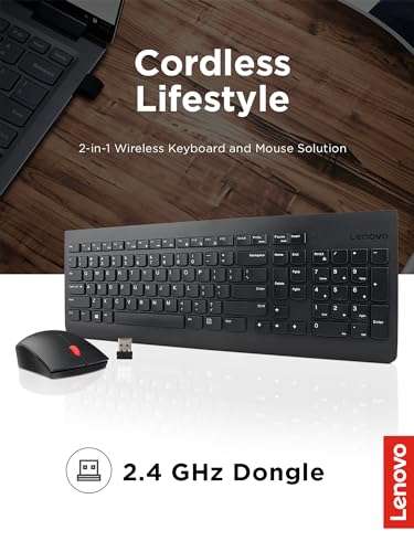 Lenovo 21.5" FHD 75Hz AMD FreeSync Monitor and Spill-Resistant Wireless Keyboard & Mouse Combo 5