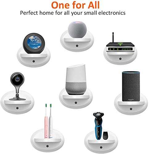 MATONE Small Wall Shelf, Wall Mount Shelves for Google WiFi, Smart Home Speakers & Cellphones, Clever Charging Shelf with Cord Arrangement, Small Space Solutions for Anything Up to 15lbs 2