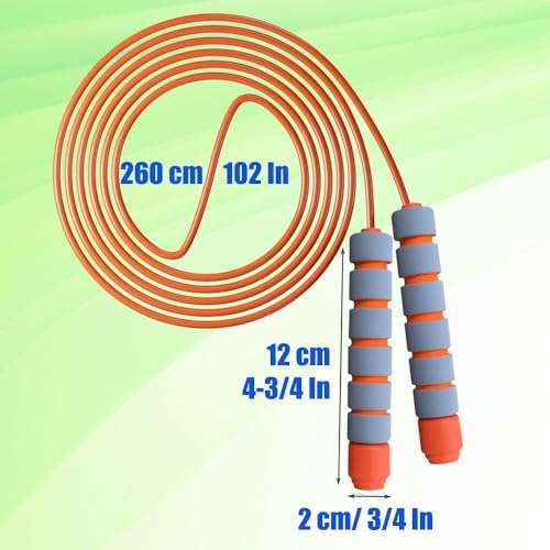 Jump Rope for Kids - Adjustable Soft Skipping Rope with Skin-Friendly Foam Handles for Kids, Boys, Girls, Children - Outdoor Fun Activity, Great Party Favor, Exercise Activity & Fitness 3