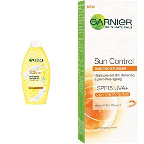 Garnier Skin Naturals Light Lotion, 250ml and Garnier Skin Naturals Sun Control SPF 15 Daily Moisturiser, 50ml