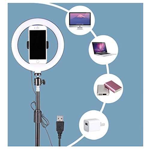 QFFL LED Ring Light Dimmable Led RingLight with Stand & Phone Holder Desktop Portable Fill Light for Makeup/Photography/Live Stream/Video Recording 5