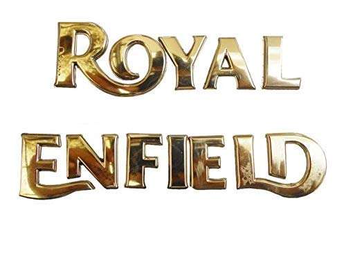 AOW ATTRACTIVE OFFER WORLD Tank Monogram For Royals Enfiield Emblem (Gold) Pack Of 2 4