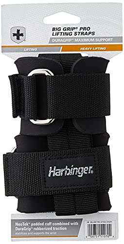 Harbinger 360531 Big Grip No-Slip Nylon Lifting Straps with DuraGrip (Pair), Pro, Black, 11.5 inches 5