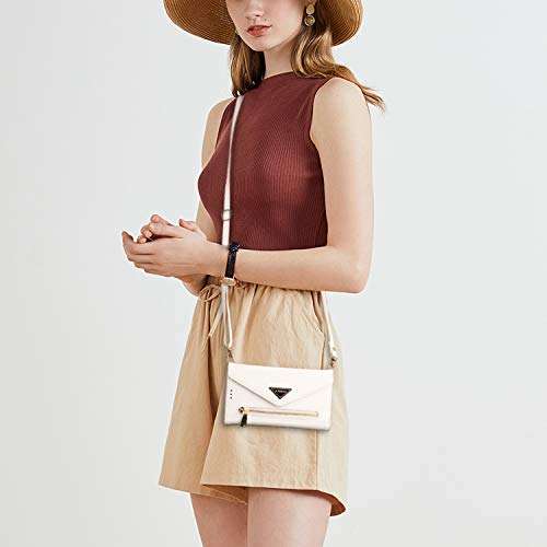 CCSamll Crossbody Wallet Case for Samsung Galaxy S20 FE (NOT S20), Zipper Pocket Purse Handbag Neck Strap Lanyard Cover with 9 Card Slot Holder Case for Samsung S20 FE 5G XK White 2