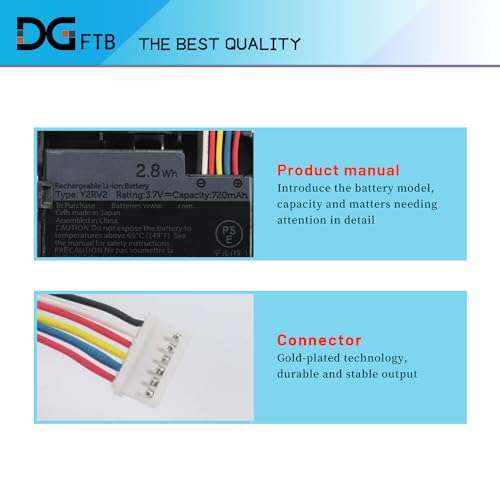 DGFTB Y2RV2 Laptop Battery Replacement for Dell TECRA H740P RAID, TECRA R740, TECRA H740P mini R640 R740 R840 R940 Series P5MJ9 JH35 5FMY4 96H67 NWJ48 3.7V 2.8Wh/720mAh 2