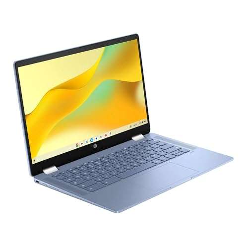 HP Chromebook x360 14 inch FHD IPS Touch 2-in-1 Laptop, Intel Processor N100, 4GB RAM, 64GB eMMC, Chrome OS, Sky Blue, with Accessories 5