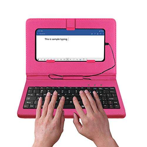 ACM Keyboard Case Compatible with Lenovo Zuk Z1 Mobile Flip Cover Stand Plug & Play Device for Study & Gaming Pink 3