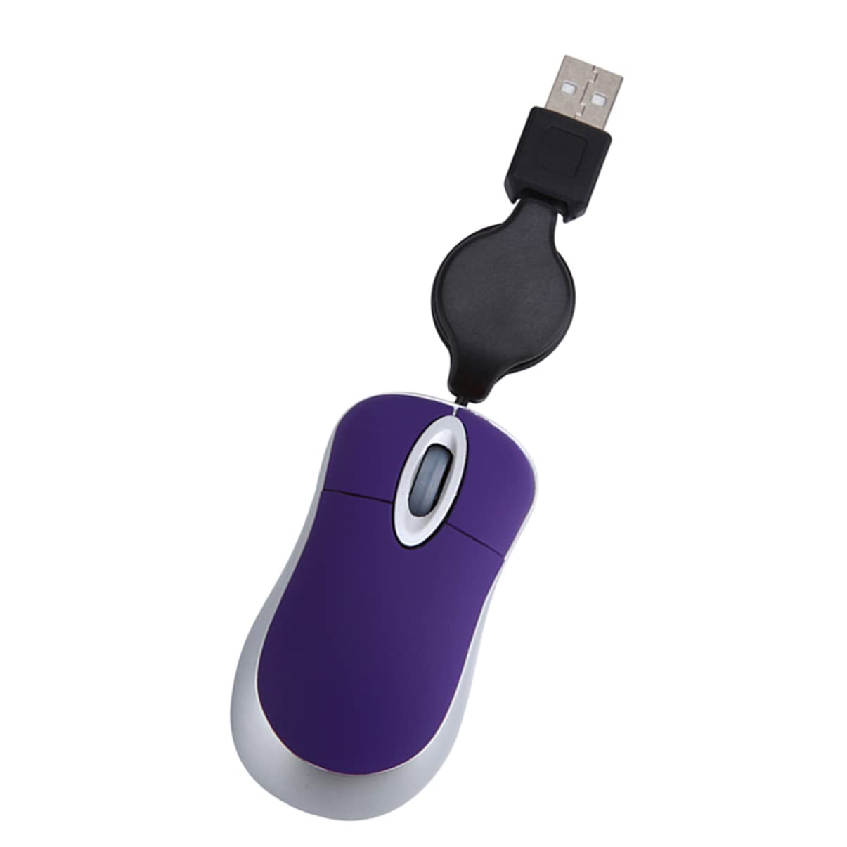 KOMBIUDA Computer Mini USB Mouse Gaming mice Wired USB mice USB Plug Notebook Mouse Working Comfortable Corded Mouse Mute Wired Mouse Luminous Laptop Purple Child Retractable Cable 1