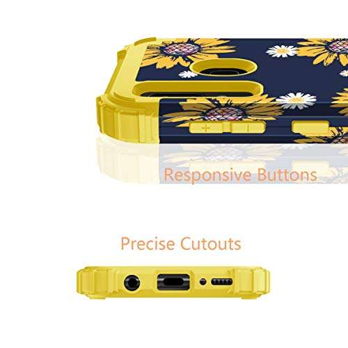 Fingic for Samsung A20 Case,Samsung Galaxy A20/A30/A50 Case Sunflower 3 in 1 Heavy Duty Hard PC Soft Silicone Rugged Bumper Full-Body Shockproof Protective Phone Case for Galaxy A50/A30/A20,6.4"Yellow 6