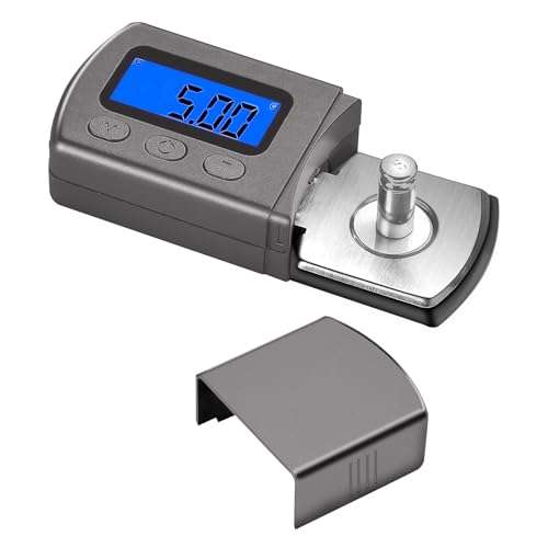 Hdiwousp Digital Turntable Stylus Force Scale Gauge 0.01g Blue LCD Backlight,Tracking Force Pressure Gauge/Scale for Tonearm Phono Cartridge 1