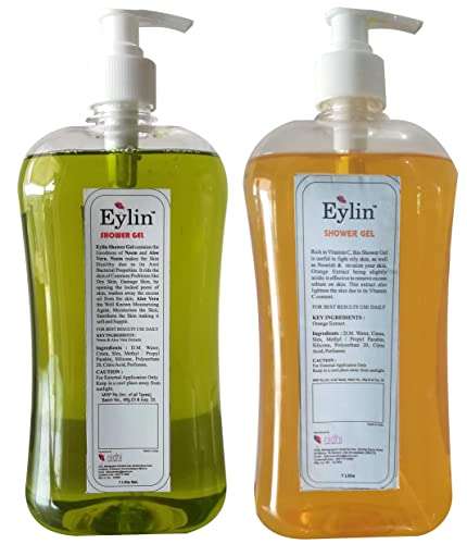 Eylin Herbal Shower Gel Orange Extract & Neem/Aloevera Extract (Combo 1 Liter Of Orange Extract & 1 Liter Of Neem/Alovera Extract) 3