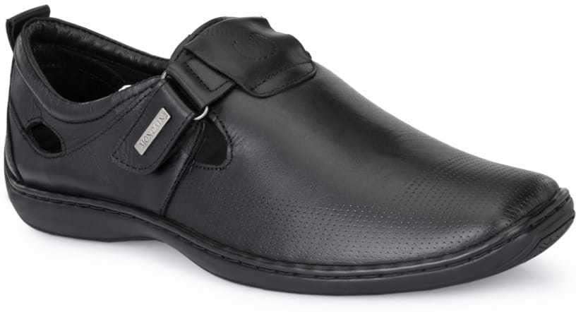 MONDAIN Stylish Comfortable Leather Sandal for Men (MDRS-05-BLK-7)
