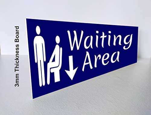 SIGN EVER Waiting Area Sign Boards Office Hospital Bank Clinic Medical College Doors Commercial Signage Boards L x H 30 Cm x 10 Cm 2