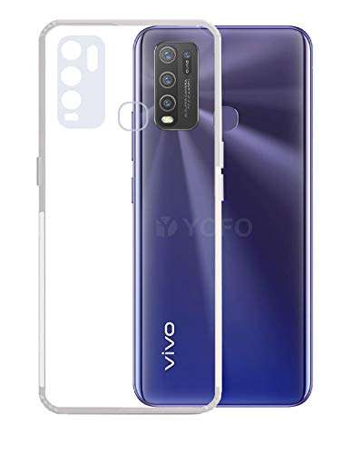 YOFO Silicone Back Cover with Camera Protection & Dust Plug for Vivo Y50 / Y30 - (Transparent) 1