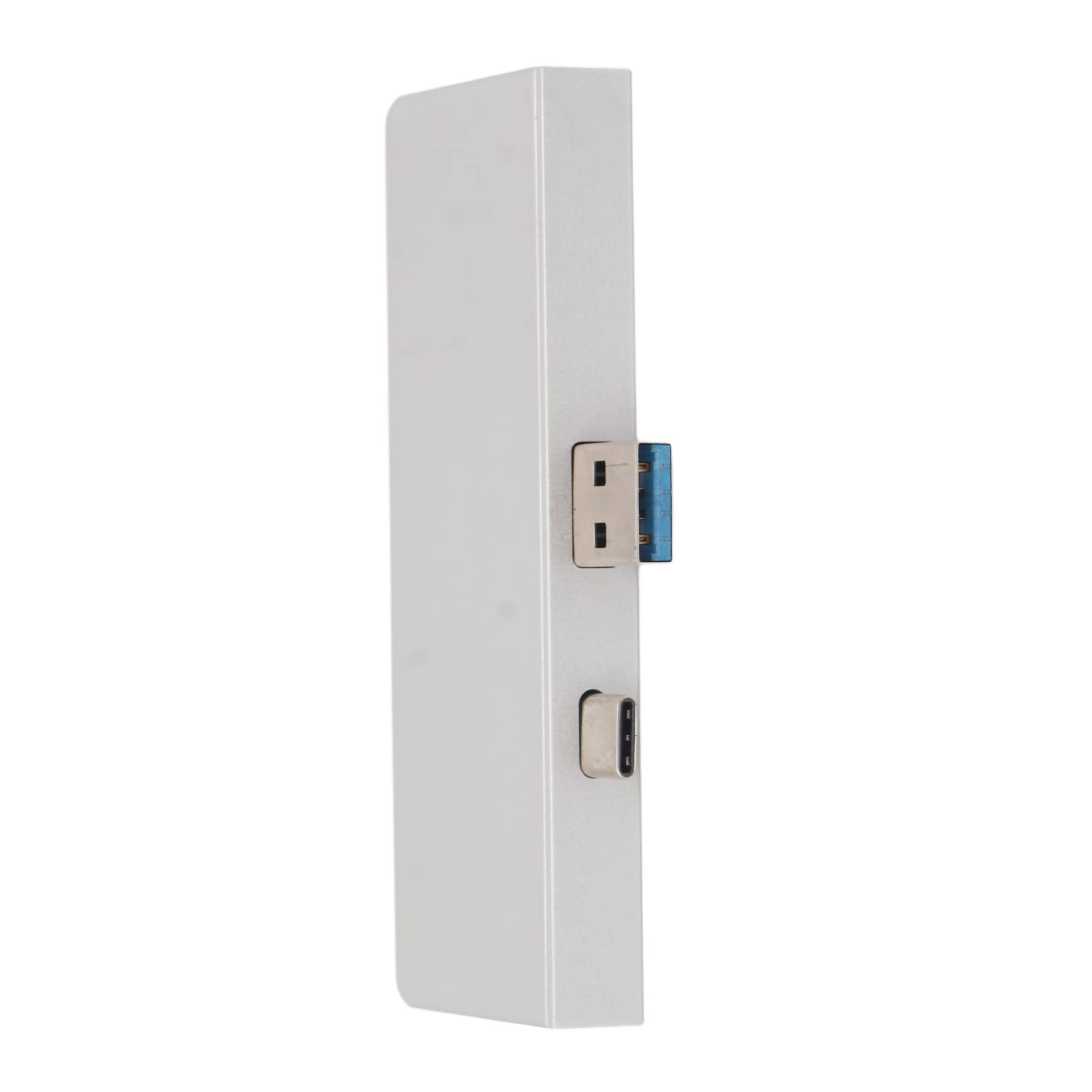 USB C Hub, USB C Docking Station Aluminum Alloy Shell 4K HD Multimedia Interface Data Transmission Plug and Play for Business (Silver) 5