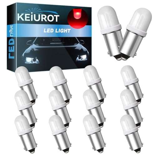 Keiurot GE44 Bulb 47 755 756 1893 1895 1847 Bulb BA9S DC AC 6.3V 6V Bayonet Led Bulb Nonpolarity for Pinball Led Bulbs Pinball Machine Light Bulb Lamp Red Pack of 15