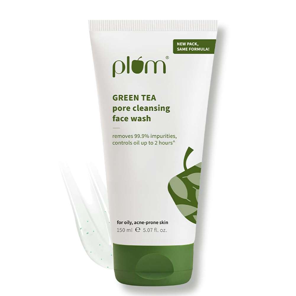 Plum Green Tea Pore Cleansing Face Wash for Oily, Acne Prone, Dry & Combination Skin | with Glycolic Acid | Fight Pimples & Control Excess Oil | Gentle Exfoliating & Non-Drying | Women & Men | 150ml